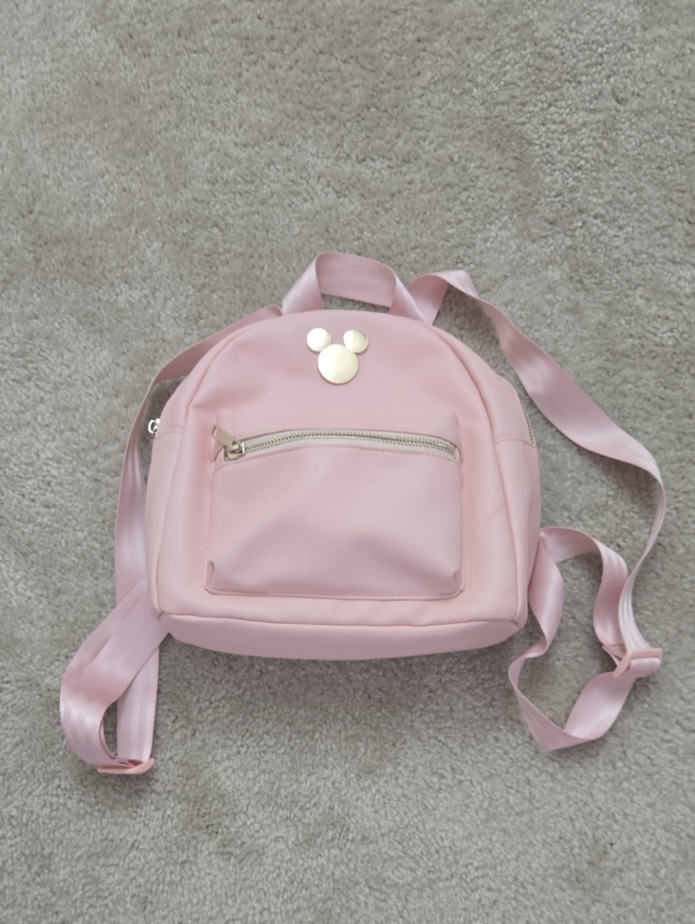 Mini Backpack -Disney Baby Pink With Gold Zips And Logo